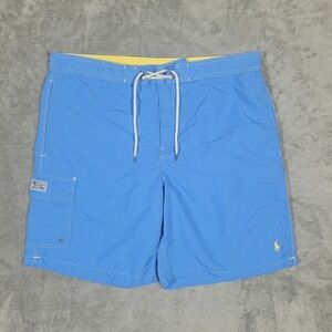 Polo Ralph Lauren Swimming Trunks Shorts Cargo Lined Mens Large Blue Nylon